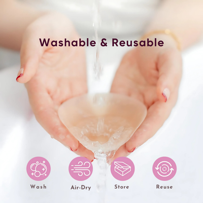 How to care for Gonipless nipple covers: Wash them with look warm water and soap, let them air dry. Once they are dry, put them back in their original travel case and reuse it again and again. 
