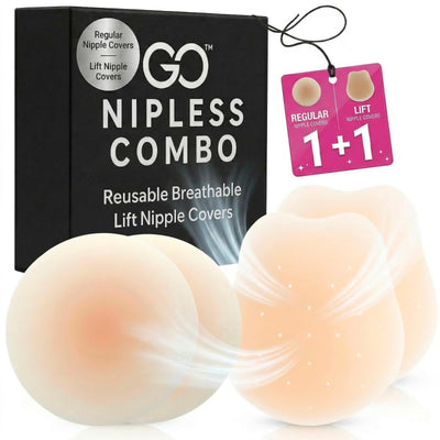 Go Nipless Combo Pack - Lifting and Classic reusable silicone nipple covers