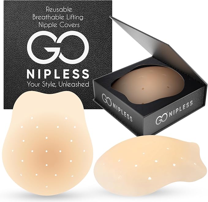 Go Nipless Combo Pack Pasties Nipple Covers for Women with Lift | Reusable, Adhesive Bra Push Up | Both Lift Nipple Covers & Our Classic Nipple Covers 2 Pack Nude