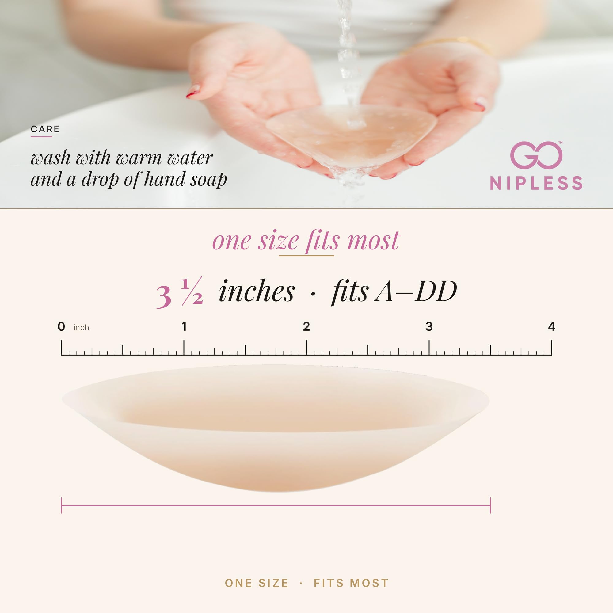 Go Nipless 2 Pairs Value Pack - two pairs reusable silicone nipple covers in one box, nude